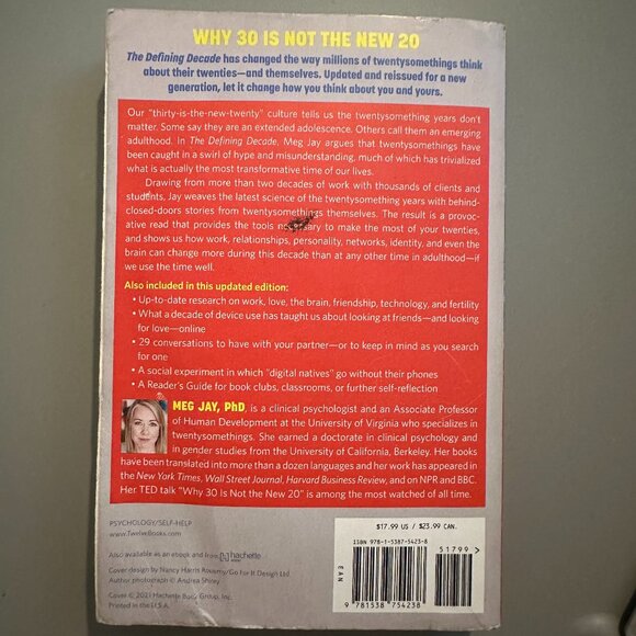 Book - The Defining Decade by Meg Jay - Picture 2 of 5